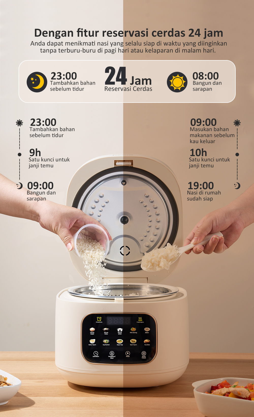 Jual [PREMIUM] freemir Rice Cooker Digital Rendah Gula 1.5L Lapisan ...