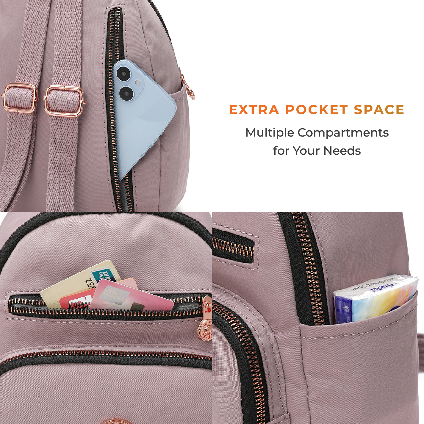 Jual NEEDOO - Tas Ransel Wanita Waterproof Nylon Vivelle Mini Backpack ...