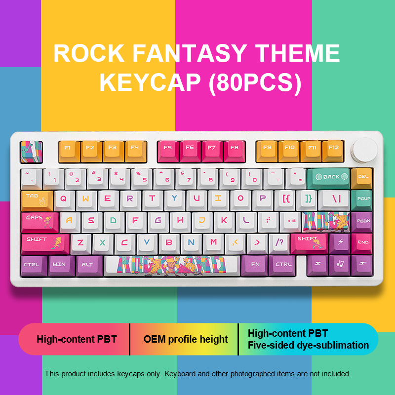 Jual [ KEYCAPS ONLY ] AULA Keycaps Motif Rock Fantasy Tipe KC80 ...