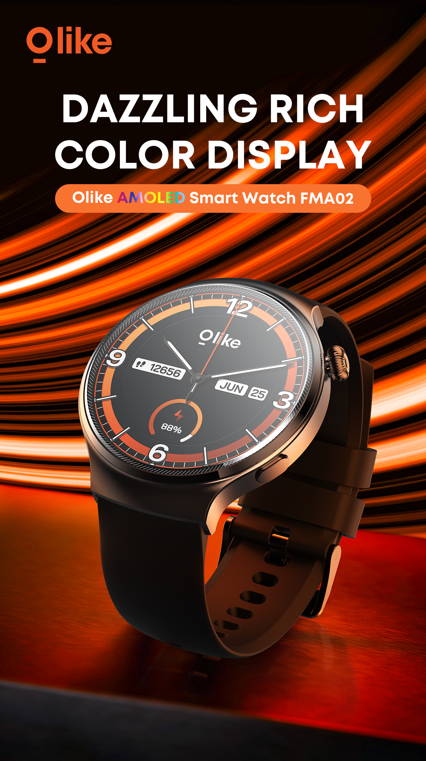 Jual Olike Smartwatch FMA02 Amoled Bluetooth Call Anti Air IP68 100 ...