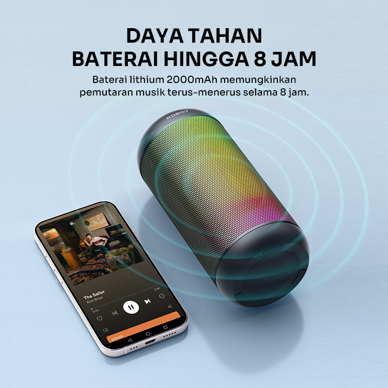 Jual ROBOT Speaker Bluetooth Superbass 10W IPX4 With RGB Light Speaker ...