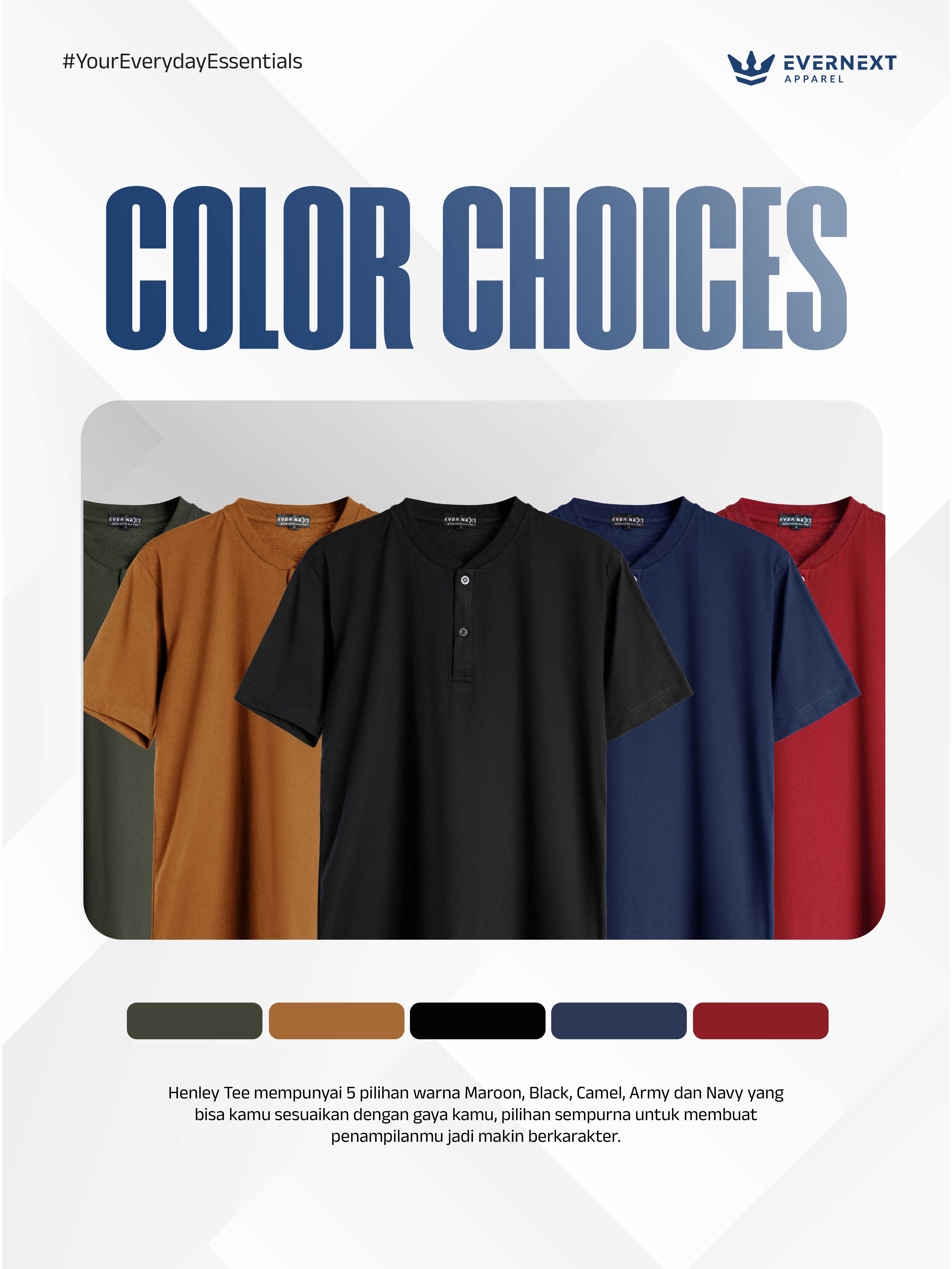 Jual Evernext - Kaos Polos Pria Henley Tee Cotton Combed 30S Pria Basic ...