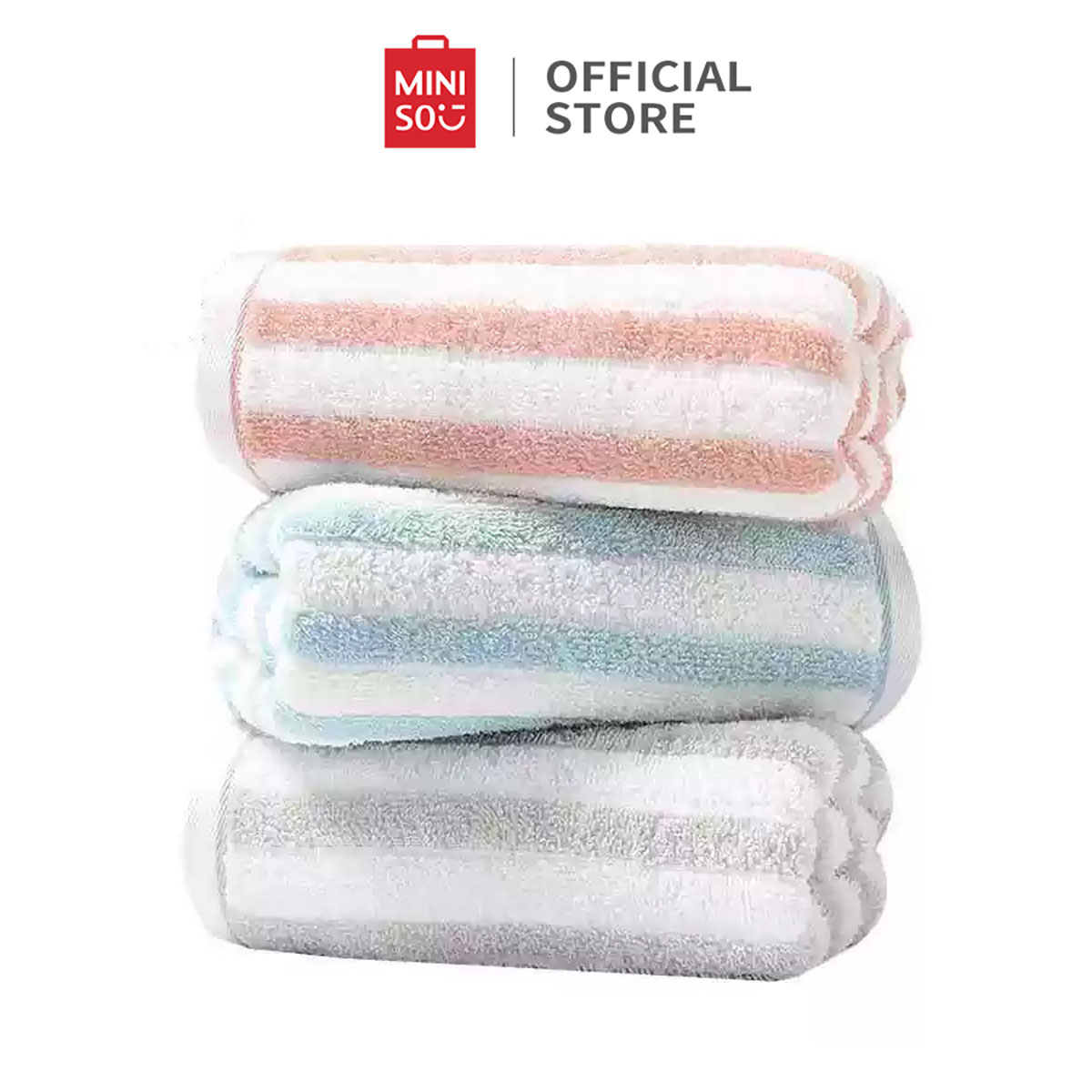 Jual Miniso Cotton Baby Towel Striped Pure Cotton Kids' Towel | Shopee ...