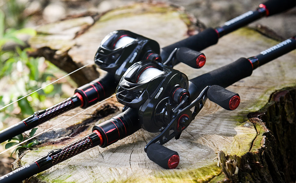 best $100 baitcaster combo Sougayilang for Freshwater and Inshore, 2 Piece 30Ton+24Ton Graphite Fishing Rod with SuperPolymer Handle, 7.0:1 Gear Ratio Baitcasting Reel, 11+1 Bearings, S Style Hook Keeper : Sports & Outdoors The reels ultra Best Baitcaster Combos under 100