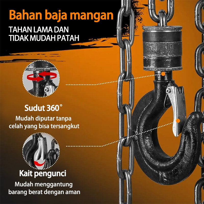 Jual Katrol Rantai Manual 1 Ton & 2 Ton - Chain Block Heavy Duty untuk ...