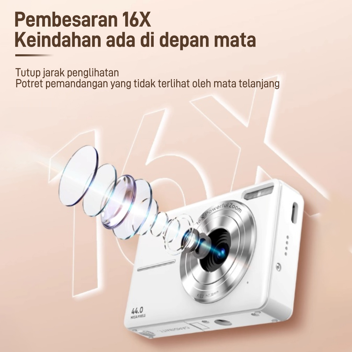 Jual DL 32G Kamera digital pocket CAM 44MP 8X 1080P digicam kamera ...