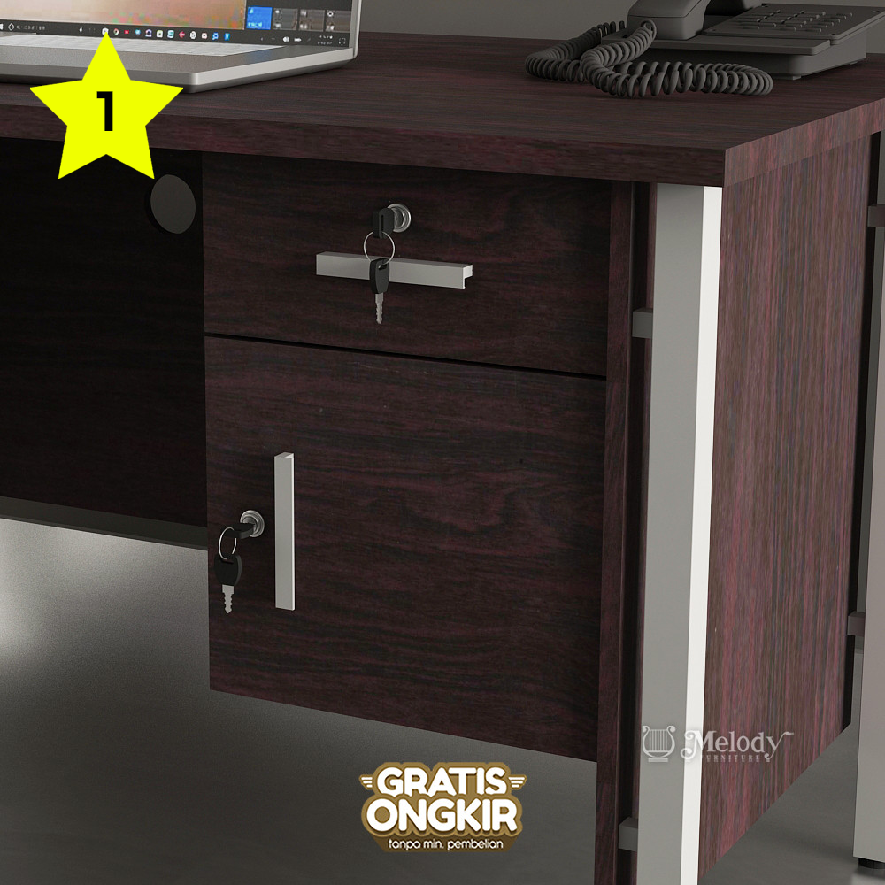 Jual Melody Furniture - Box Laci Meja Ferro Box 1D1Drw Minirose Wood ...
