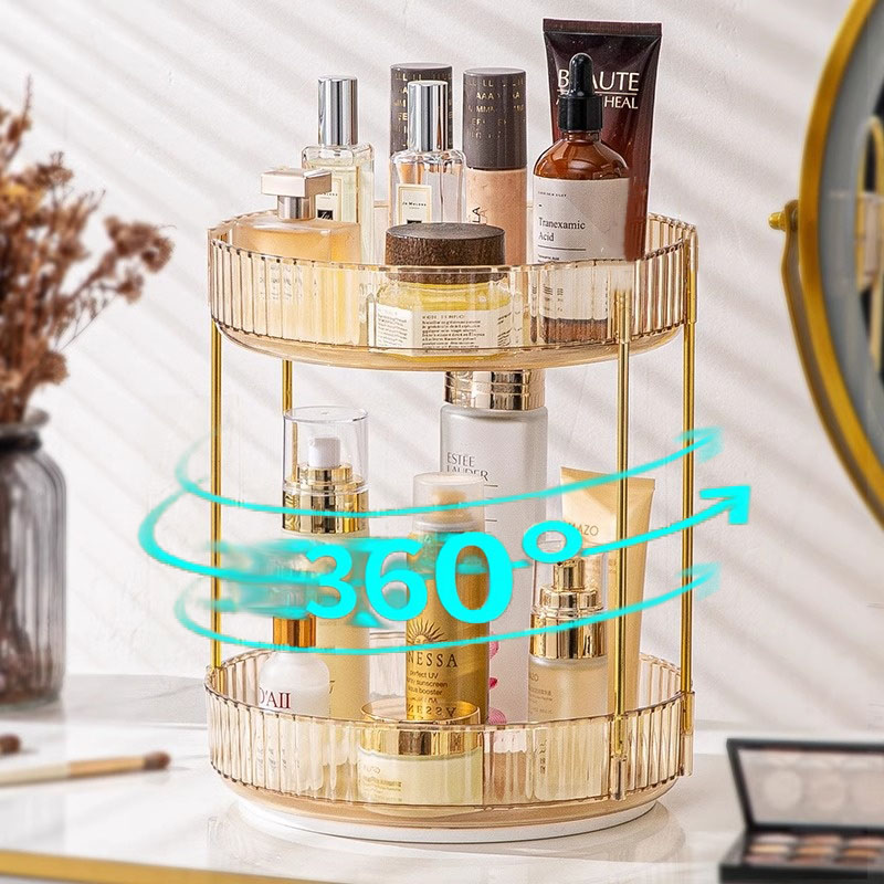 Jual Rak Kosmetik Akrilik Putar 360 Derajat Transparan Tempat ...