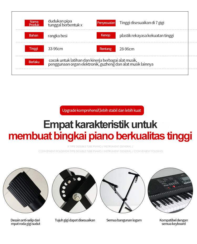 Jual Benston Music- rak universal untuk organ elektronik, rak berbentuk ...