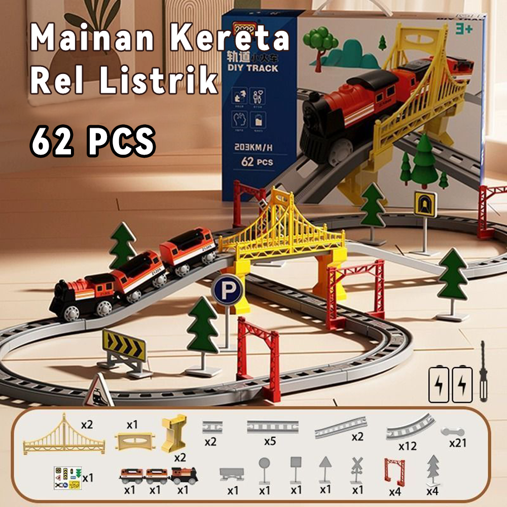 Jual WETECH Kereta Api Mainan Rel Panjang Perakitan Listrik Miniatur ...