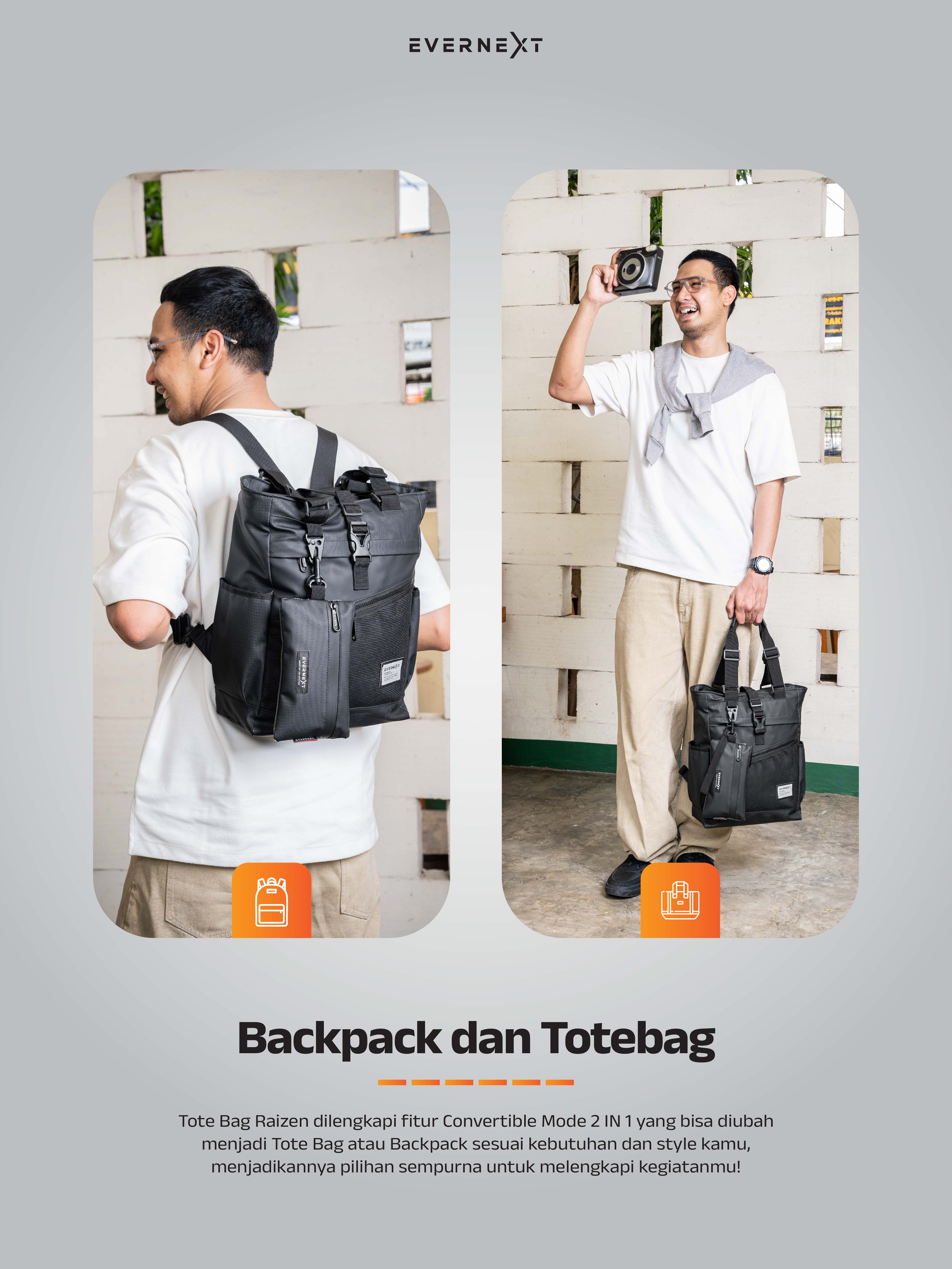 Jual Evernext - Totte Bag Laptop Waterproof Tas Ransel Laptop Anti Air ...
