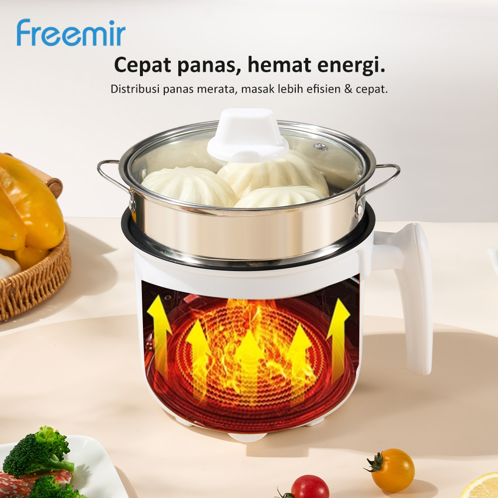 Jual [OFFICIAL] Baru freemir Mini Electric Cooker White 1.2L Anti ...