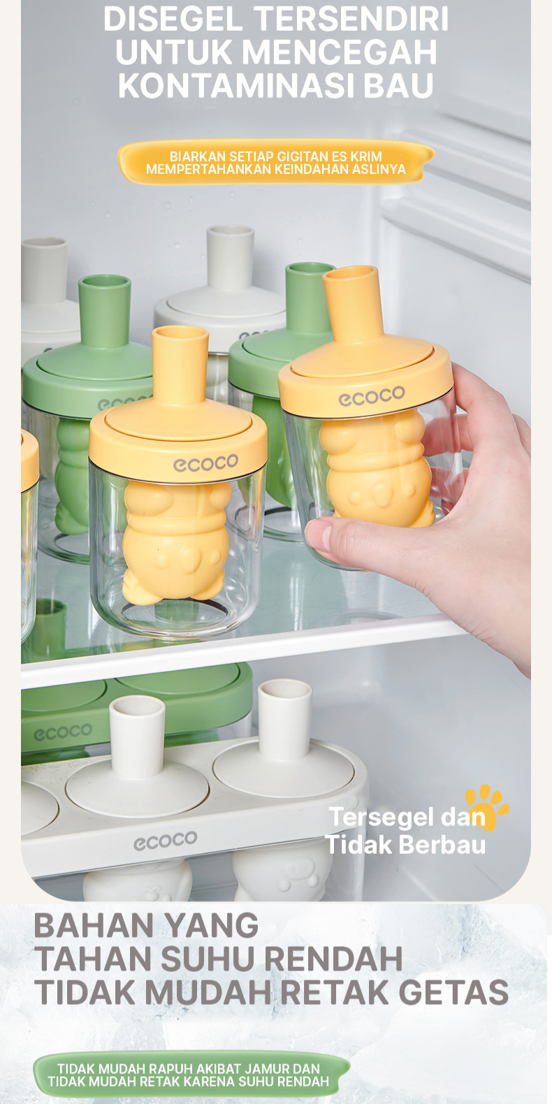 Jual ECOCO Vertical Ice Cube Mold - Cetakan es krim food grade silikon ...