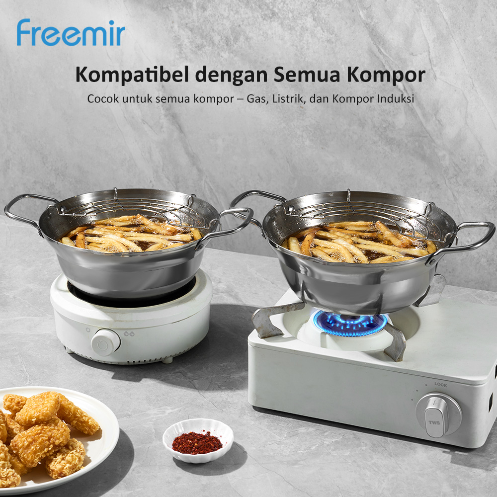 Jual [PREMIUM] freemir Deep Fryer Stainless Steel 20cm Saringan Premium ...