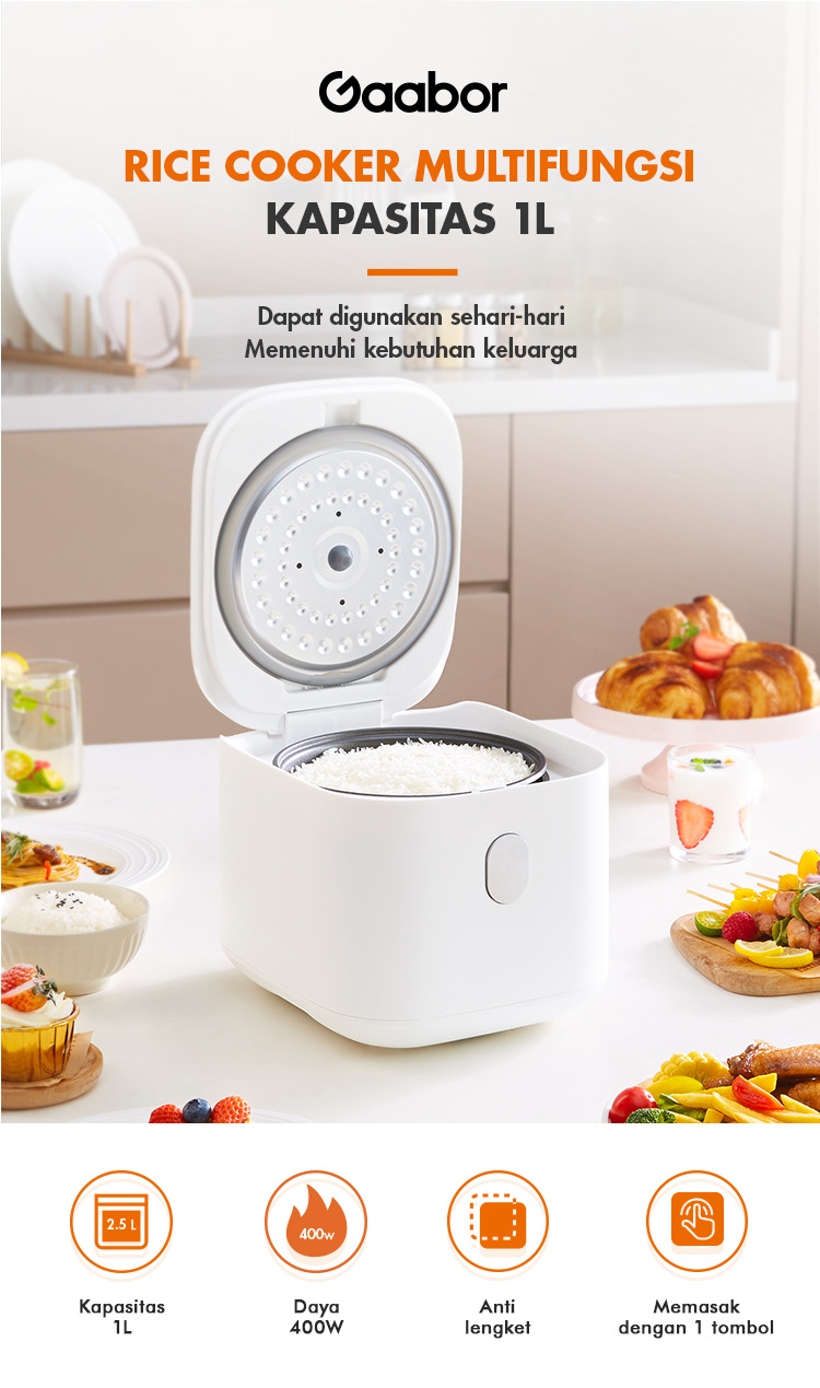 Jual Gaabor Rice Cooker Kapasitas Nasi 1L Anti Lengket Magic Com ...