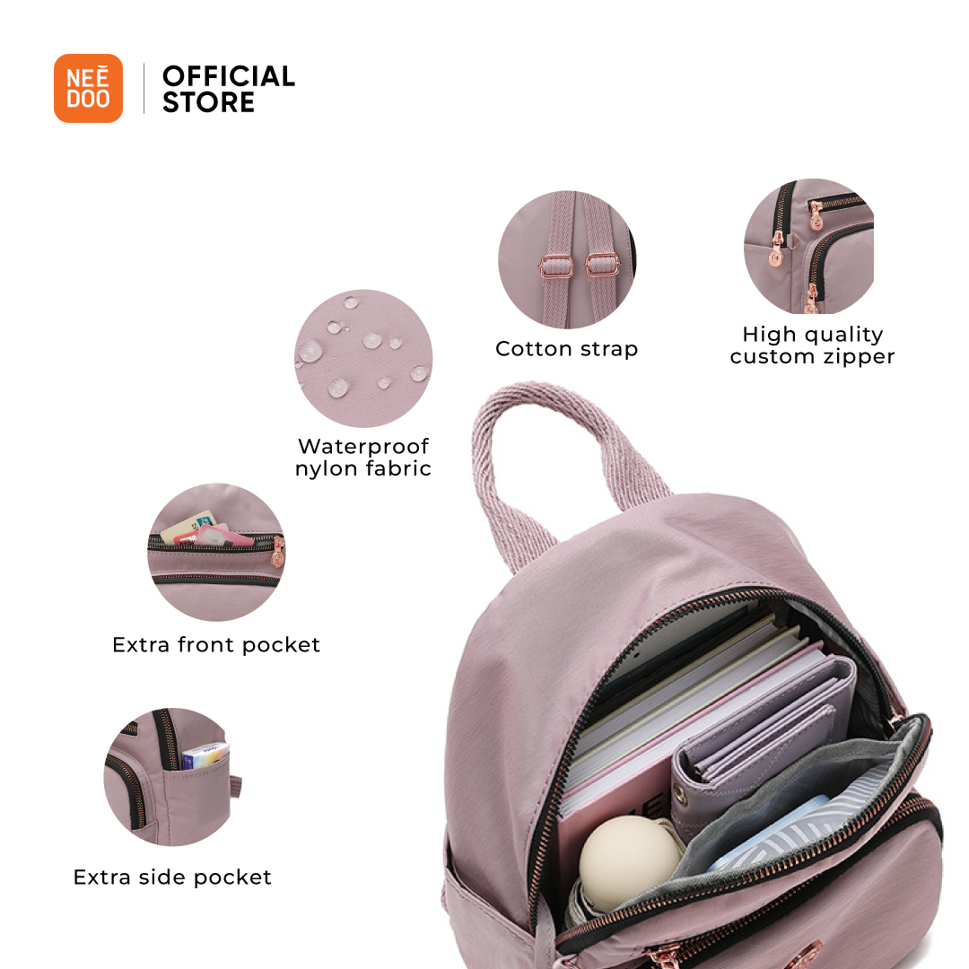 Jual NEEDOO - Tas Ransel Wanita Waterproof Nylon Vivelle Mini Backpack ...