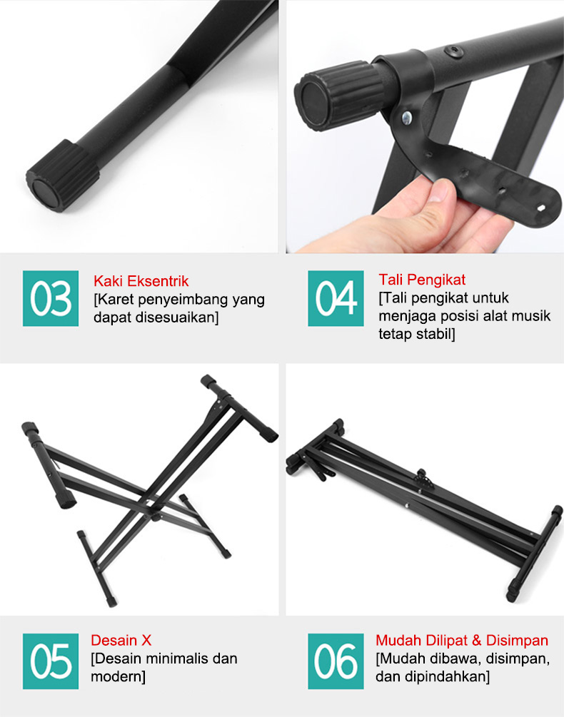 Jual Benston Music- Rak Keyboard X Ganda, Rak keyboard/piano elektronik ...