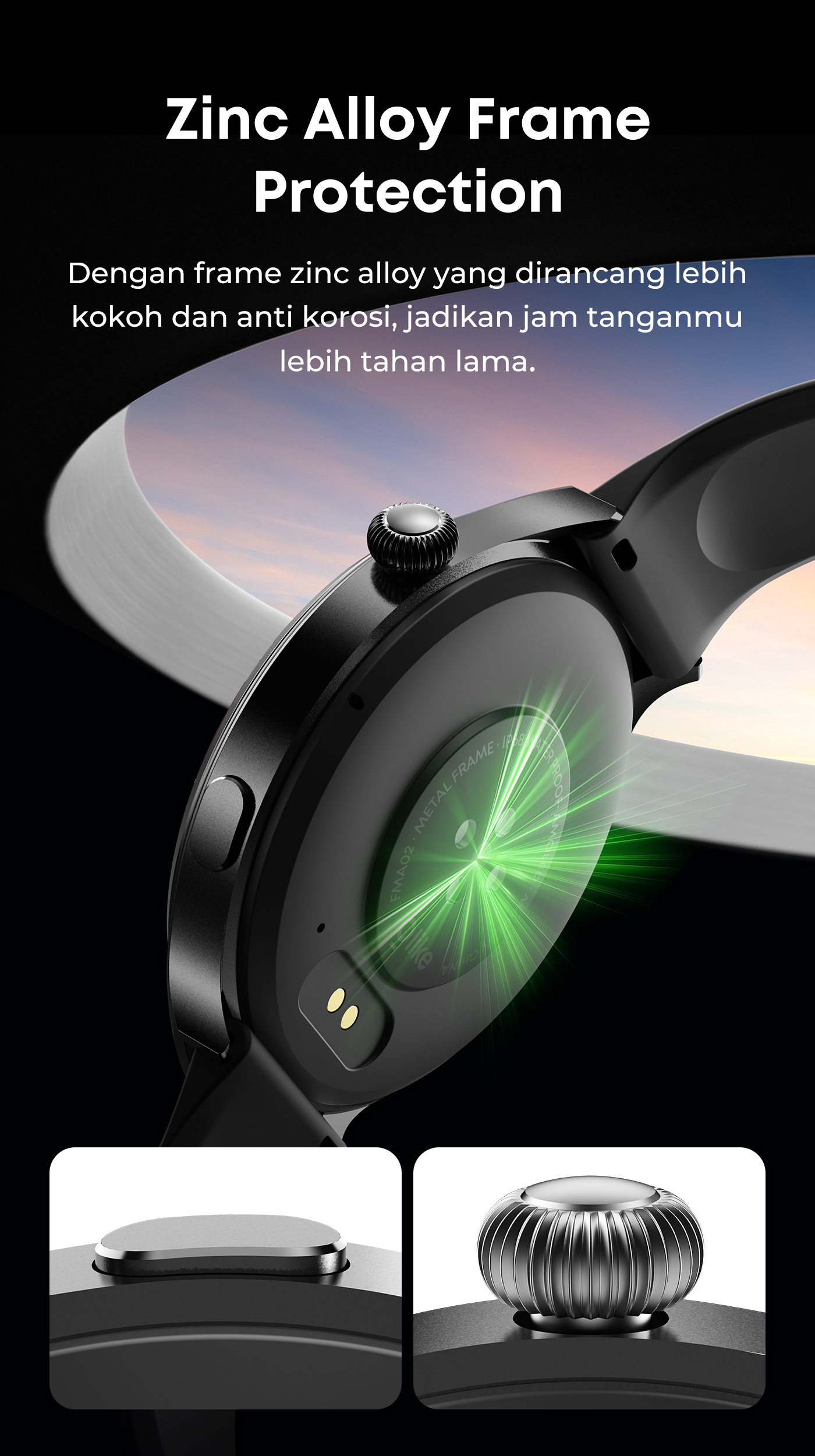 Jual Olike Smartwatch FMA02 Amoled Bluetooth Call Anti Air IP68 100 ...