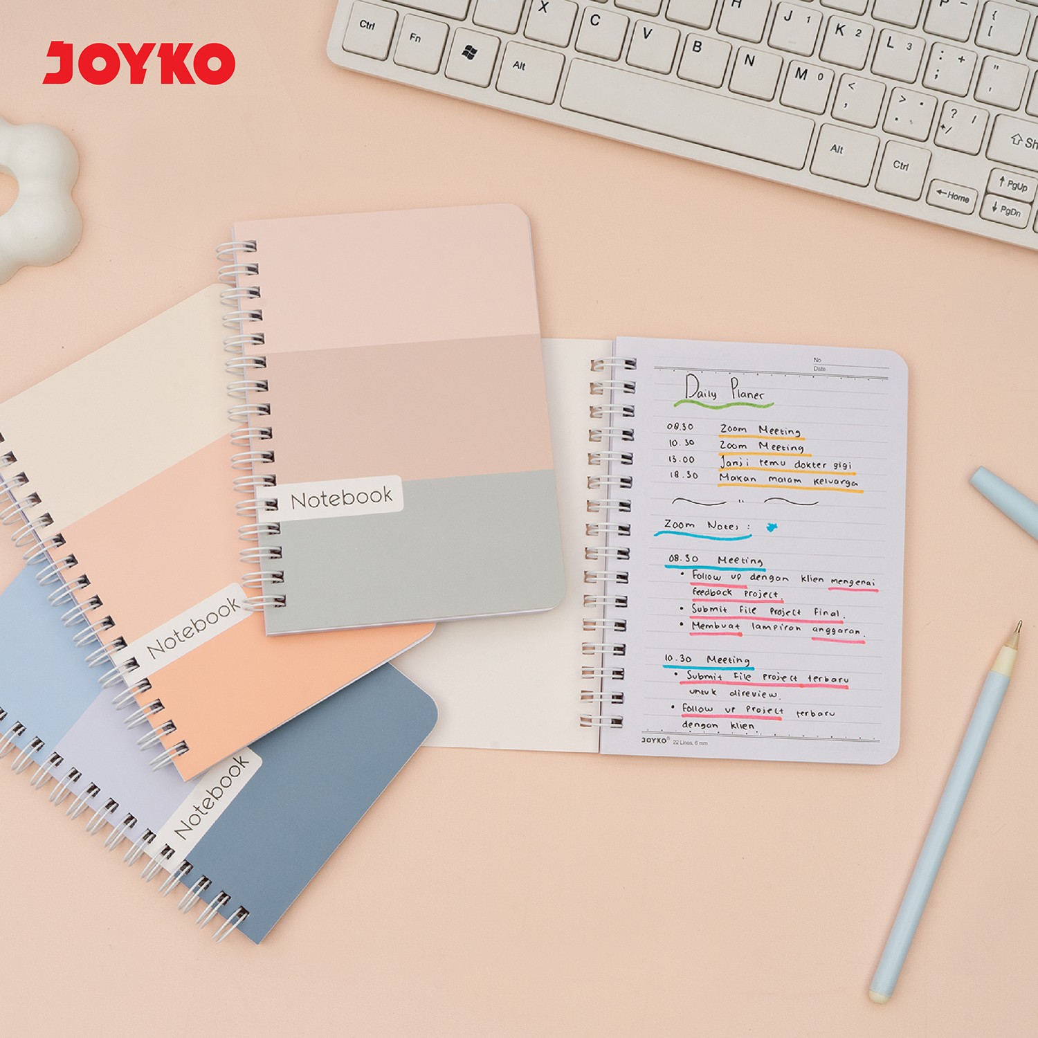 Jual Ruled Notebook Diary Agenda Buku Catatan Bergaris Joyko NB-743 A6 ...