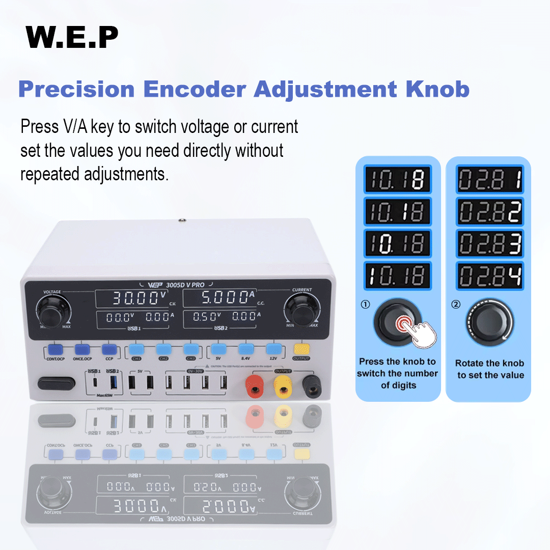 Jual WEP 3005D-V Pro Adjustable Digital Power Supply 30V 5A 3 Quick ...