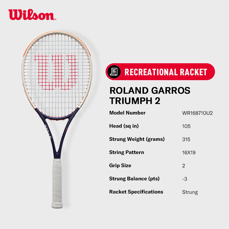 Jual Wilson ROLAND GARROS TRIUMPH 2 Raket Tenis Recreational Tennis ...