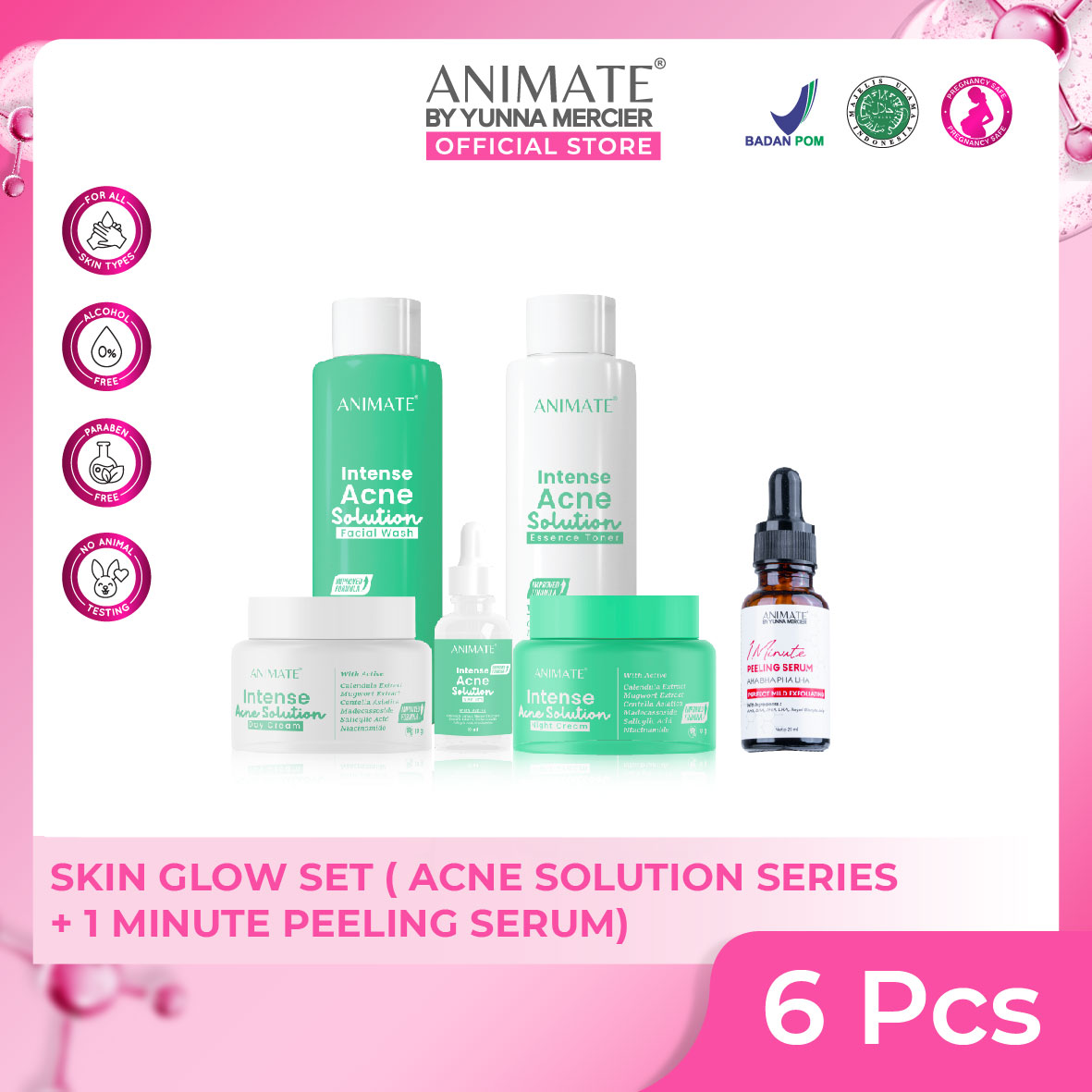 Jual Animate Skin Glow Set (Animate Intense Acne Solution Series 5in1 ...