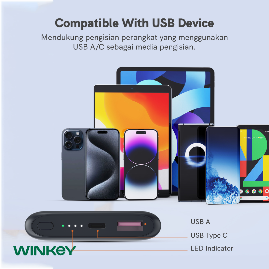 Jual WINKEY Powerbank Armor Lite 10000mAh 2 Port Fast Charging PD 20W ...