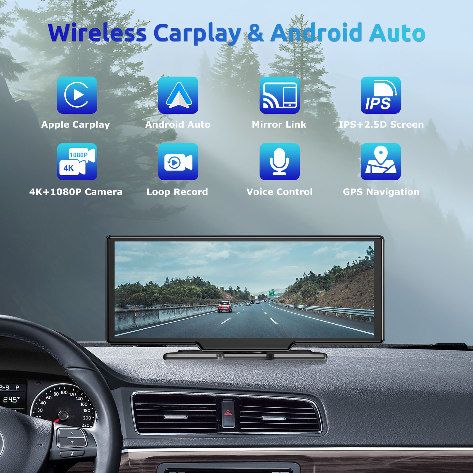 Jual ESSGOO 9“ Dashcam Mobil 4K HD Layar Sentuh Lensa Ganda Perekaman ...