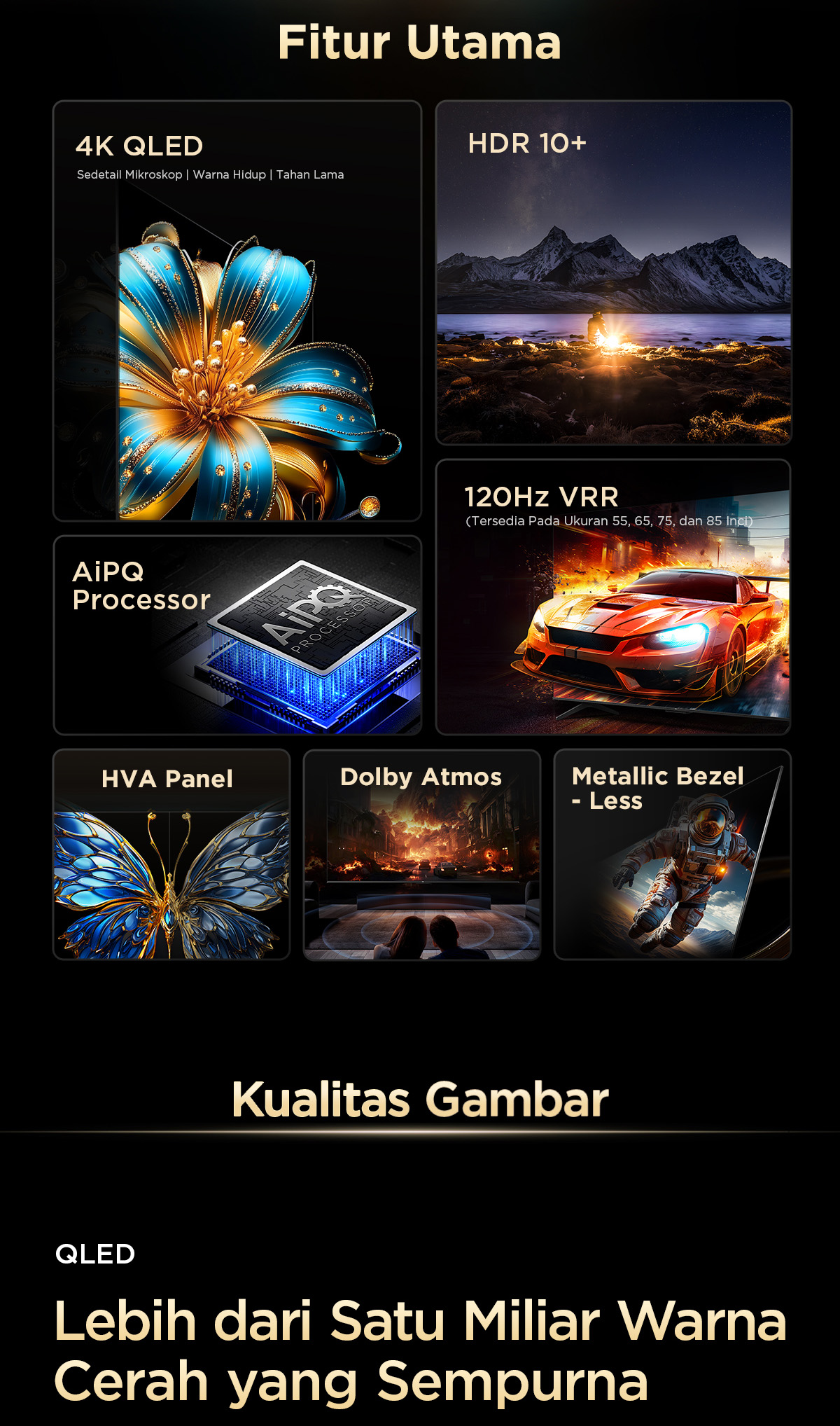 Jual TCL Next Gen QLED 50 inch T6C - 4K Google TV - HVA Panel - HDR 10 ...