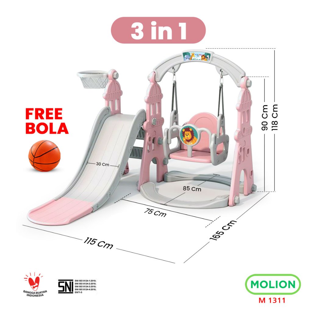 Jual 𝗠𝗢𝗟𝗜𝗢𝗡 𝗧𝗢𝗬𝗦 Mainan Perosotan Ayunan Istana Anak Playground M1311 ...