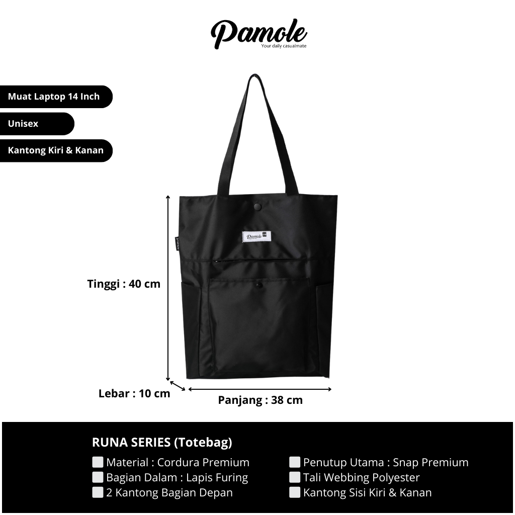 Jual Pamole - Totebag Bahan Cordura - Runa Series | Shopee Indonesia