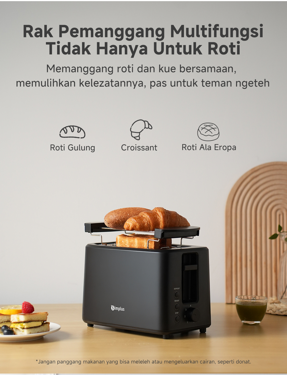 Jual Simplus Pemanggang Roti 7 Tingkat Suhu 3 Fungsi Penghangat 600 ...