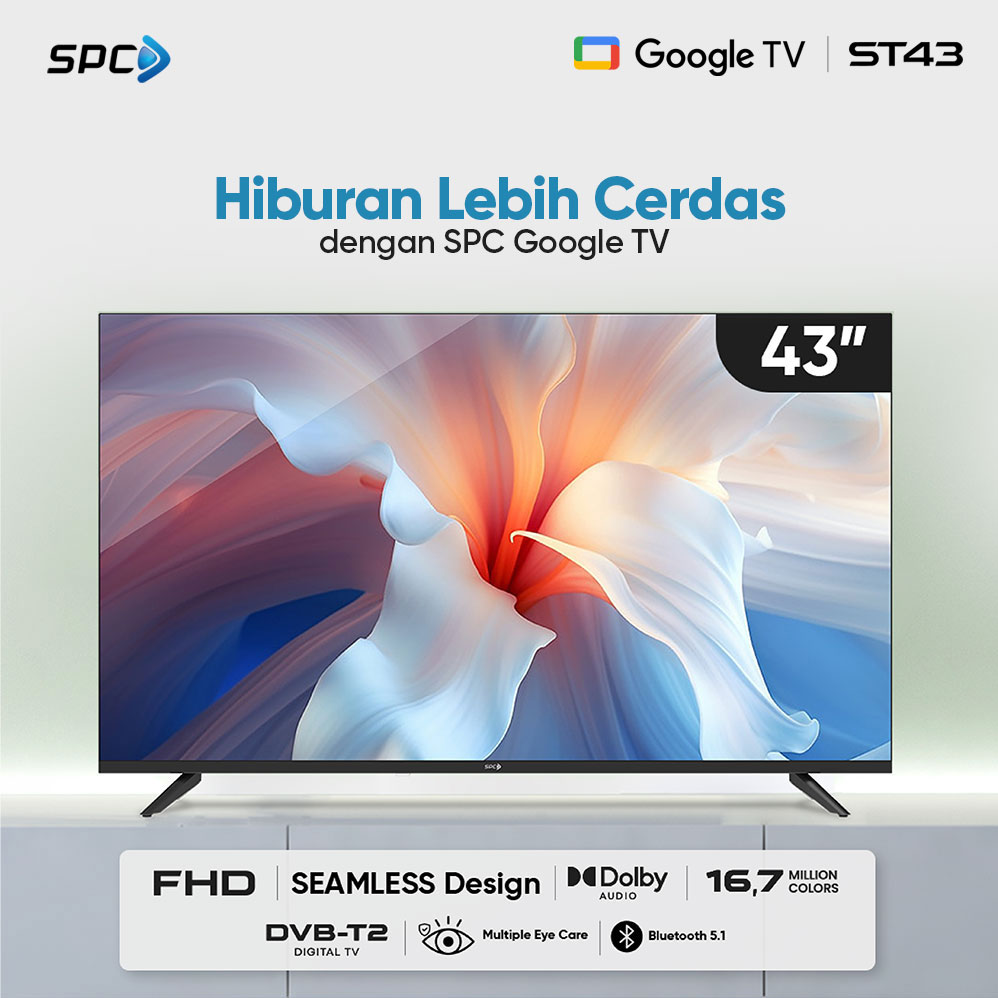 Jual SPC TV43 inch - ST43 Google TV - FHD | Dolby Audio | Google ...