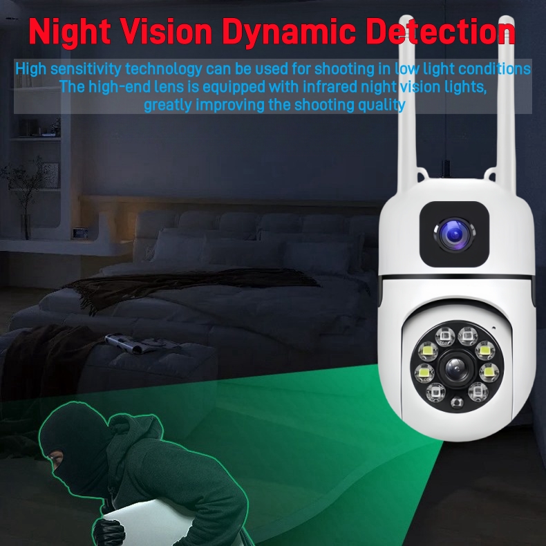 Jual V380 Pro Kamera CCTV Dual Lens Outdoor HD 8MP Wifi Jarak Jauh Auto ...