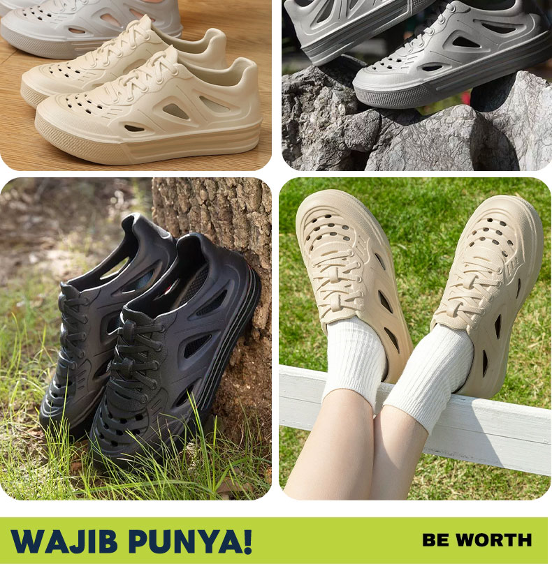 Jual Sendal Sepatu Slip On Clogs Casual Sporty Bahan Karet EVA Empuk ...