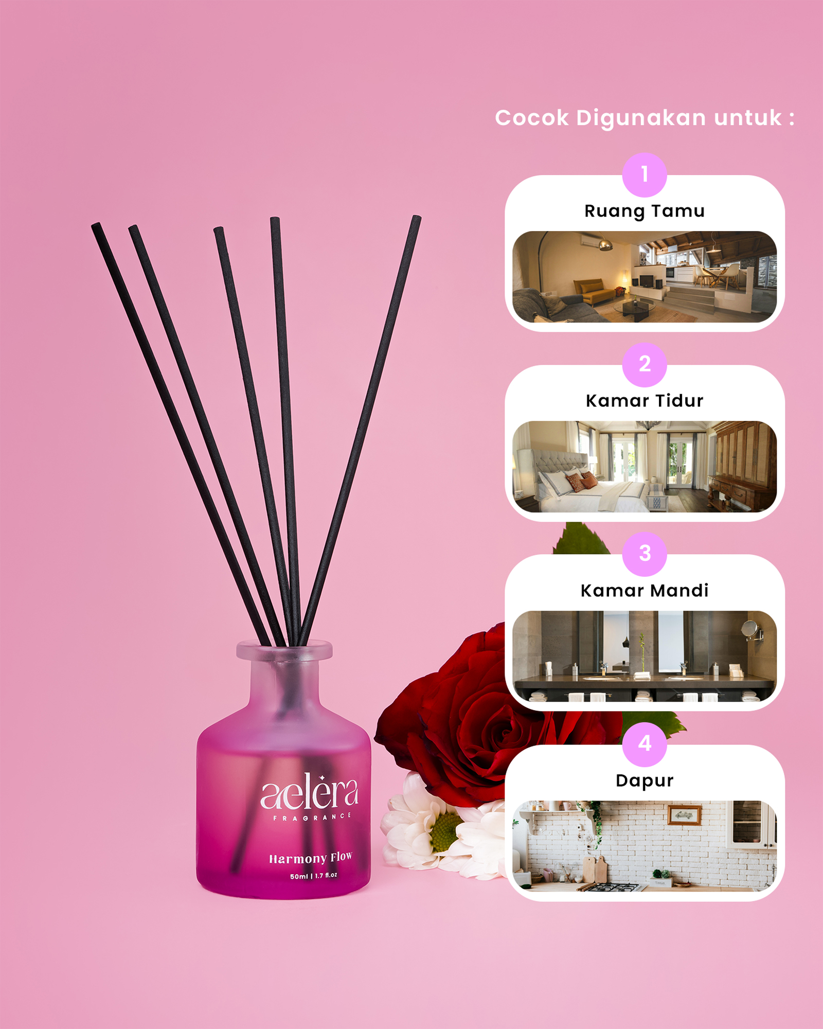 Jual Refill Reed Diffuser Harmony Flow Aelera Isi Ulang Pengharum ...