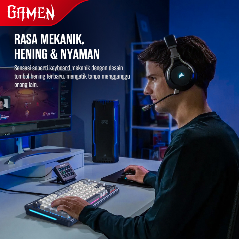 Jual GAMEN GK210 Keyboard Gaming Mechanical – Silent Click, Keycaps PBT ...