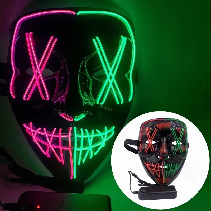 Jual Topeng LED Skull Mask/Topeng hacker halloween tengkorak nyala ...