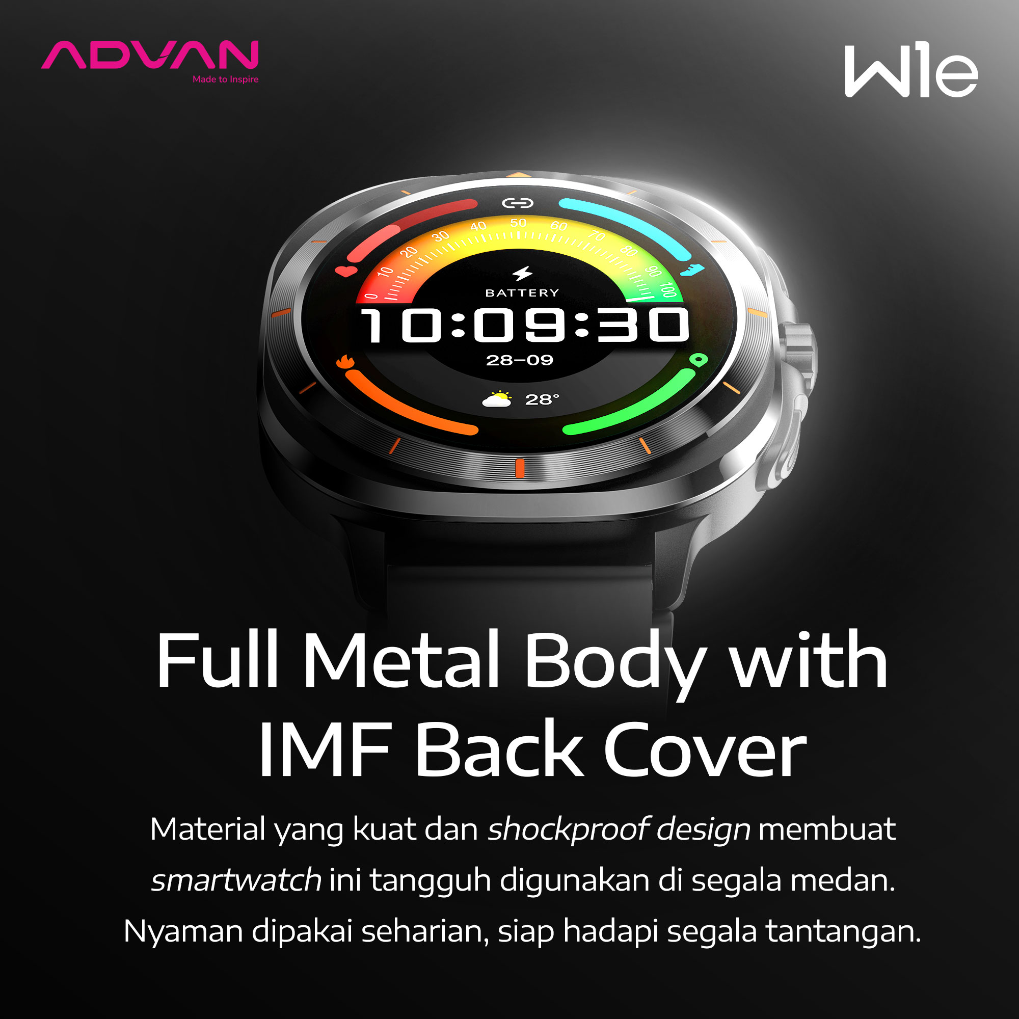 Jual ADVAN Smartwatch W1e | AMOLED Display 1.32 Inch | 30 Days Standby ...