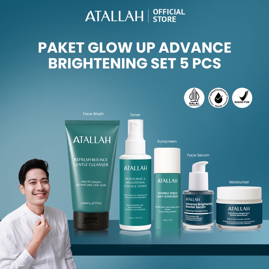 Jual ATALLAH Glow Up Advance Brightening set 5pcs Paket Lengkap ...