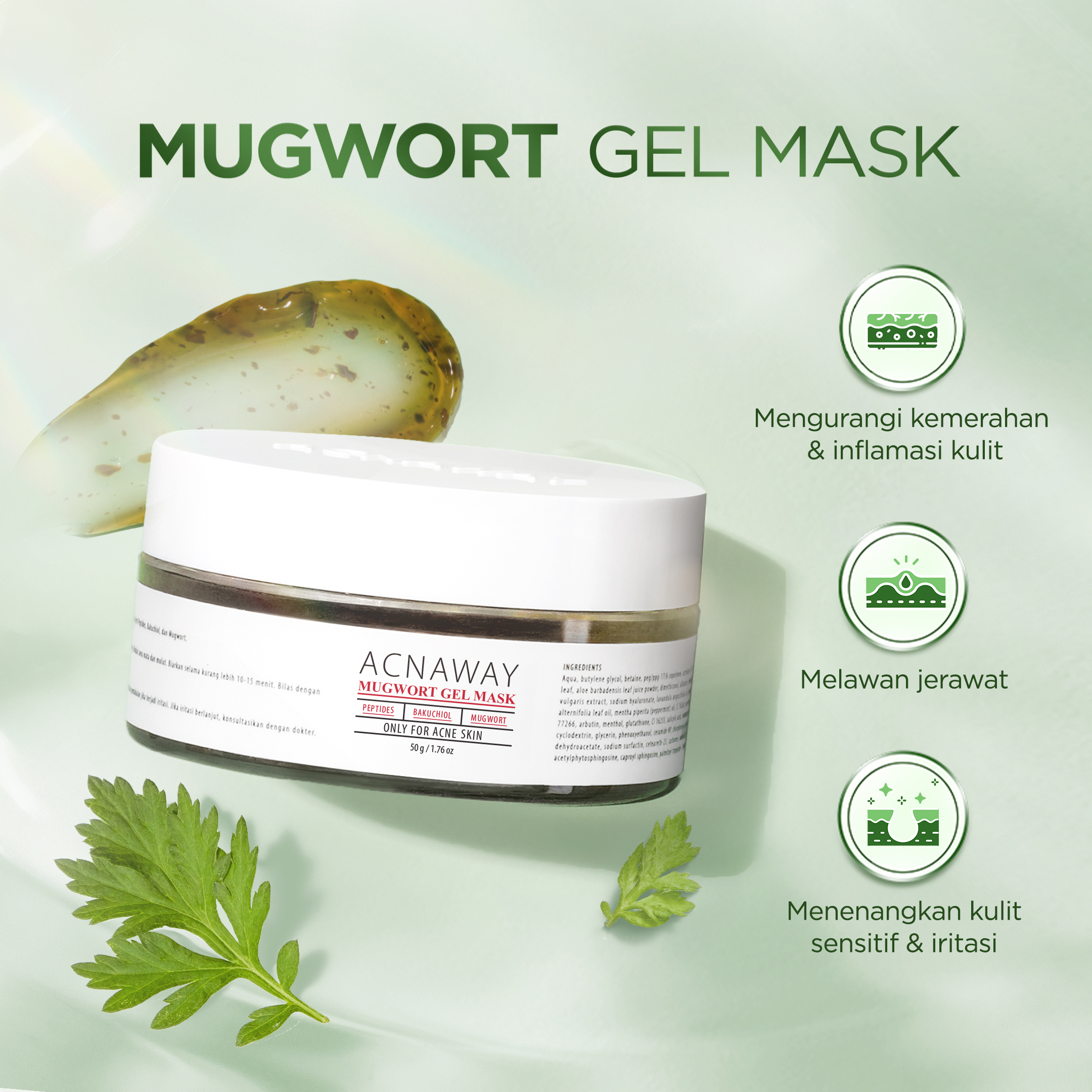 Jual ACNAWAY 2PCS Advanced Mugwort Gel Mask – Face Mask Gel Masker ...