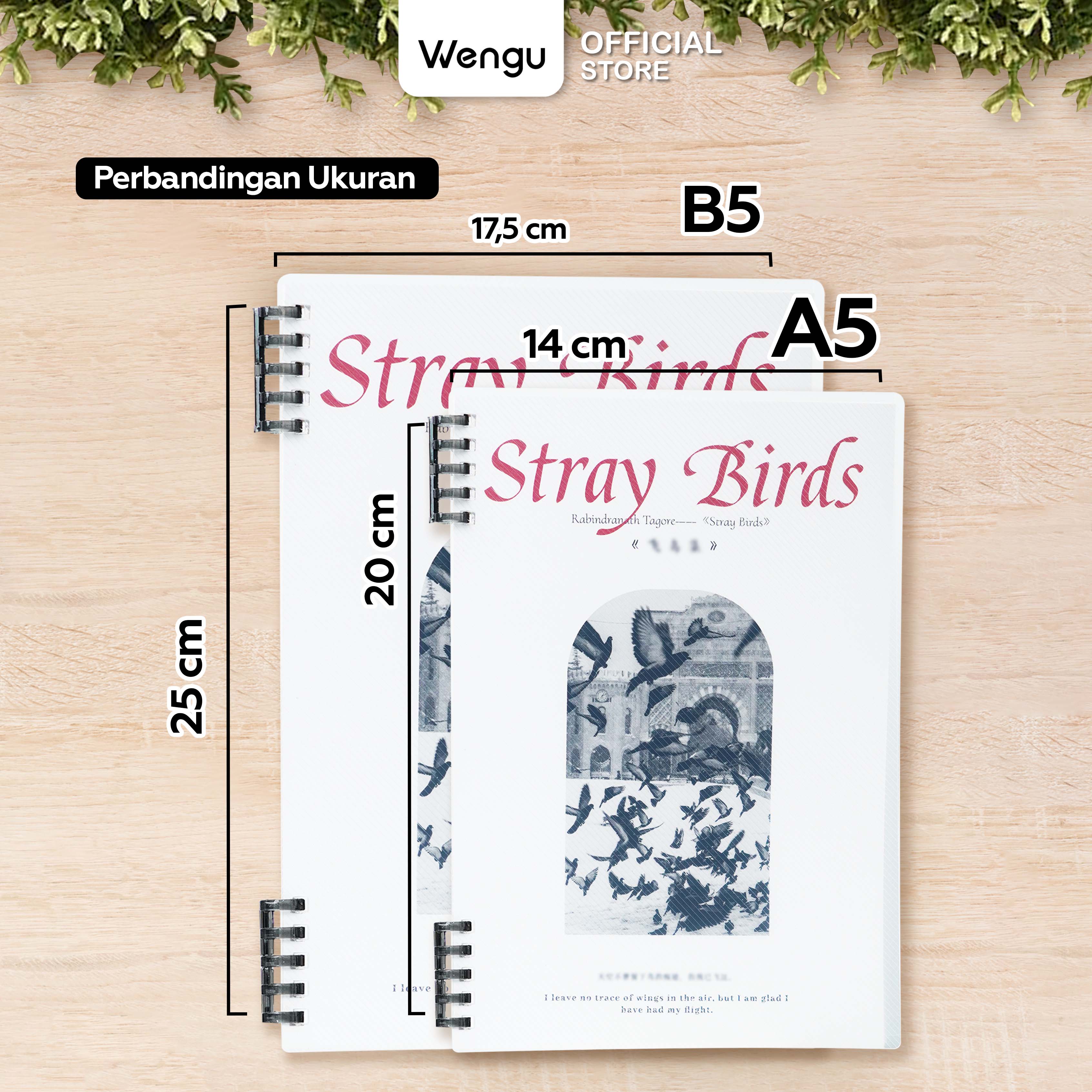 Jual WENGU Notebook A5 & B5 Bergaris Refillable Buku Tulis 360 ...