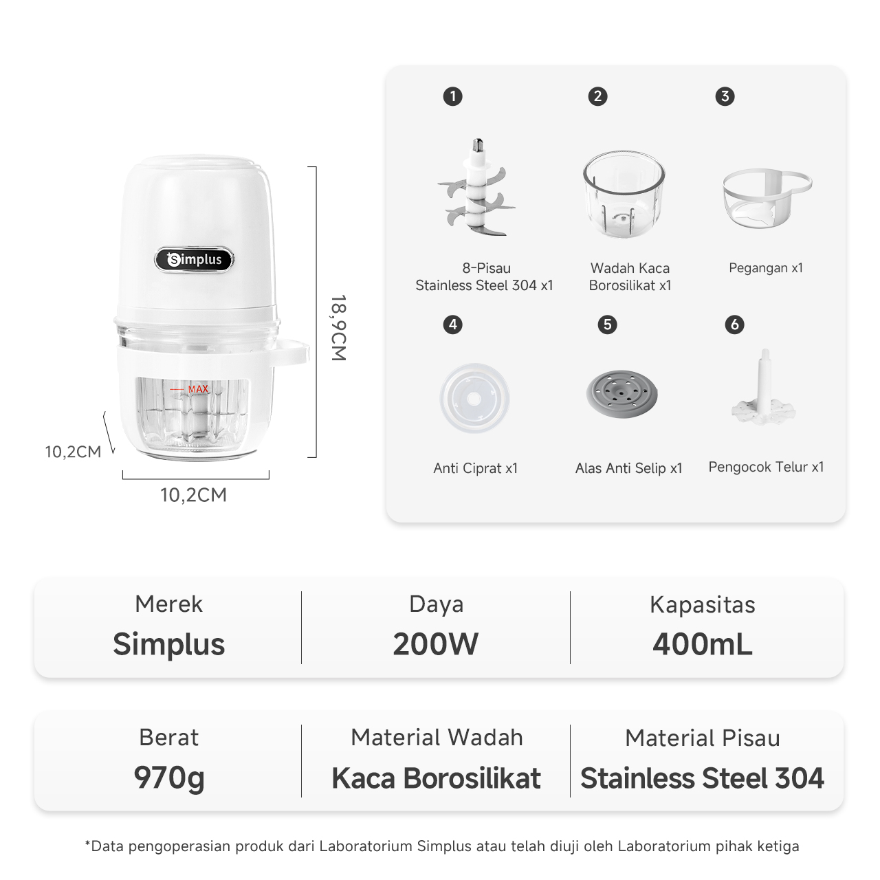 Jual Simplus Chopper Blender 2L Penggiling Daging Bumbu Cabai Serbaguna ...