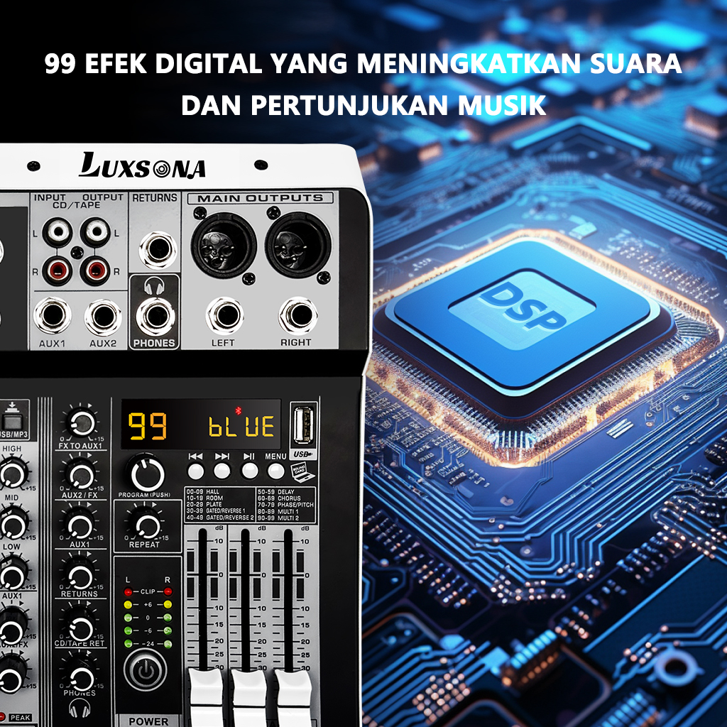 Jual LUXSONA 4/6 channel Mixer audio/99DSP Mixer suara /Misker audio ...