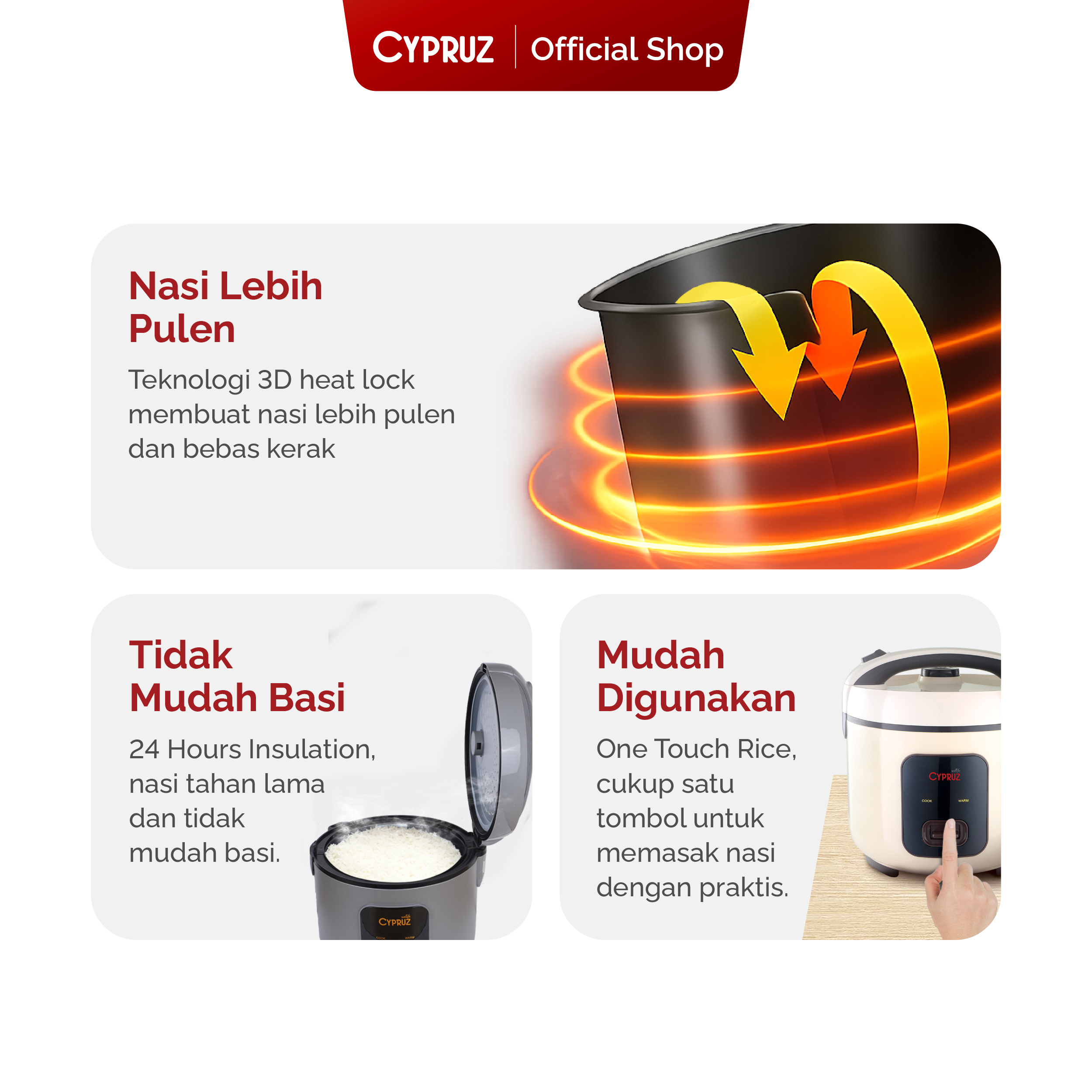 Jual Cyrpuz Rice Cooker Analog 3D Insulated 48 Jam | Shopee Indonesia