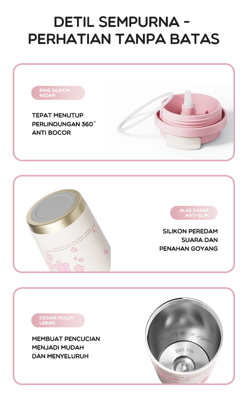 Jual BONBOX Tumbler Botol Minum Sakura Blossom Series - Stainless Steel ...