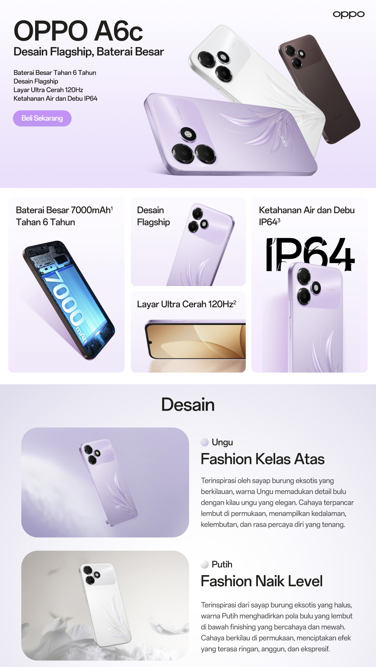 Jual OPPO A6C 4/64GB 4/128GB | 6.75