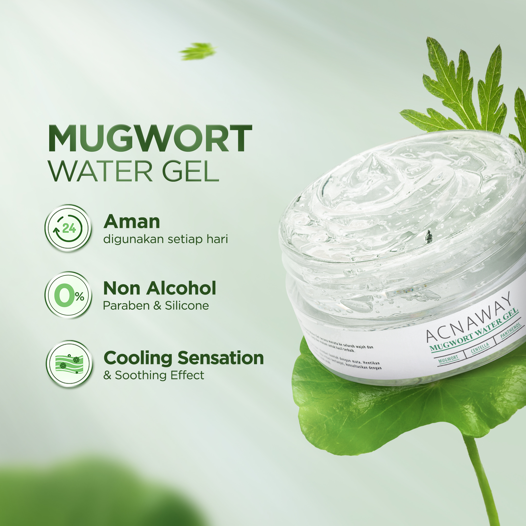 Jual ACNAWAY 2PCS Mugwort Water Gel Moisturizer - Moisture Gel Pelembab ...