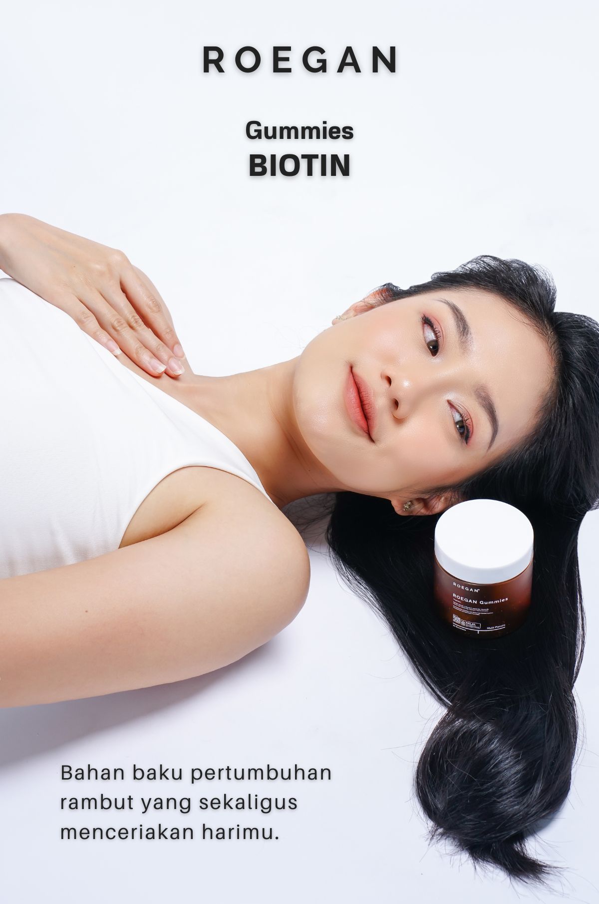 Jual ROEGAN Biotin Gummy (Vitamin D3 Penumbuh Rambut Rontok) (Hair Grow ...