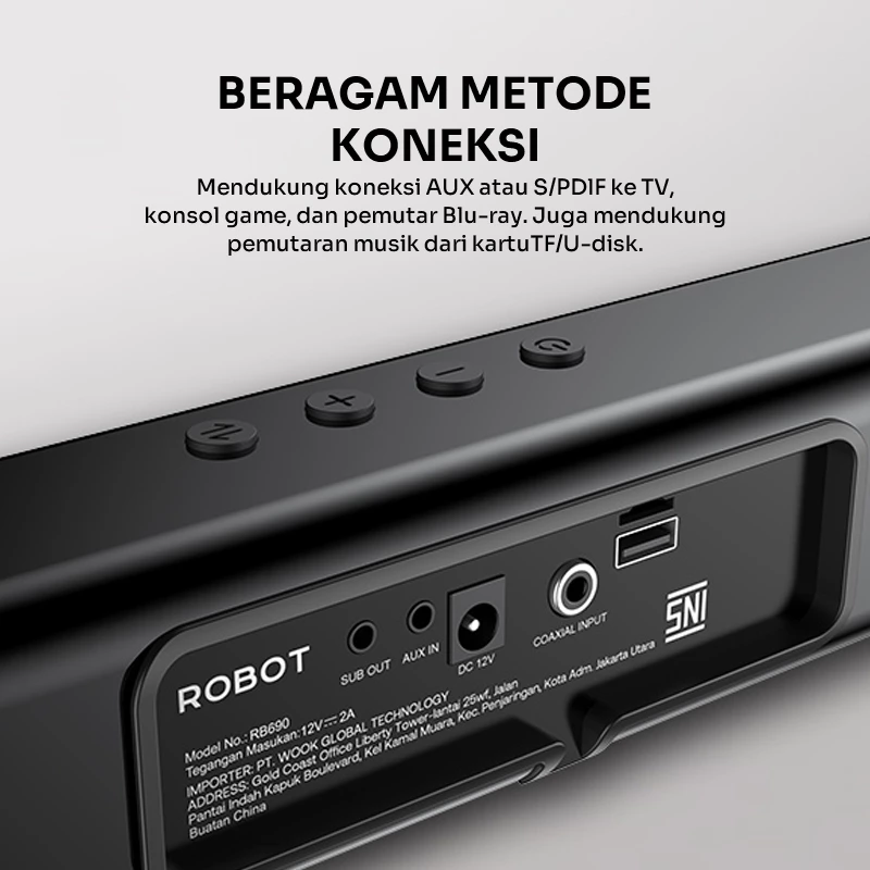 Jual ROBOT Soundbar Bluetooth RB690 30W Speaker TV Home Theater